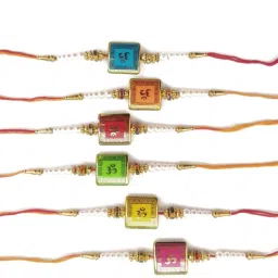 PD-6 PC Mix Square OM Rakhi-22--N Assorted Rakhi Set-image-59