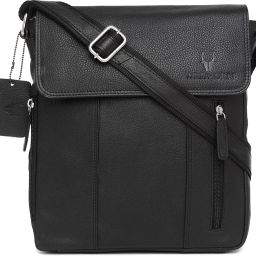 Men Black Messenger Bag - Extra Spacious-image-58