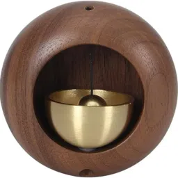 Wooden Magnetic Doorbell with Brass Accent, Japanese Style Wood Windchime-picture-25
