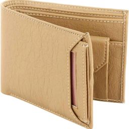 Men Casual, Formal Beige Artificial Leather Wallet-image-9