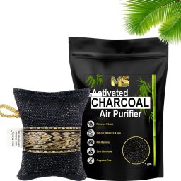 Non-Electric NATURAL Air Purifying charcoal Bag for Car, Rooms, Basement(75 gm) Portable Car Air Purifier-image-40
