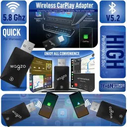 wagzo Wireless CarPlay Adapter Convert Wired Carplay/Android auto Dongle to Wireless Car Stereo image 2