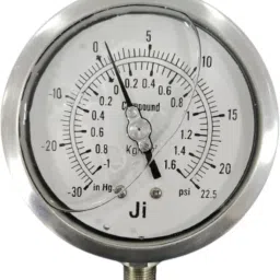 Industrial Compound Gauge, 4" Dial, -1 to 1.6 Kg/Cm2, Bottom Entry, SS Body Dial Indicator-image-16