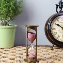 exim decor Pink Brass Carving Tube Type Sand Timer-picture-16