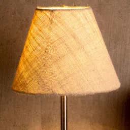 White Color Jute Fabric Taper Shape Table Lamp Shade by Green Girgit-picture-17