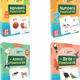 Alphabet,Number,Animal and Bird Flash Cards For Kids(set of 4)-4