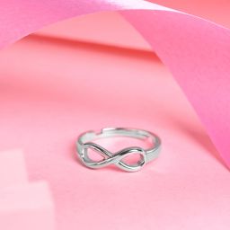 Eve Infinity Sterling Silver Platinum Plated Ring-image-44