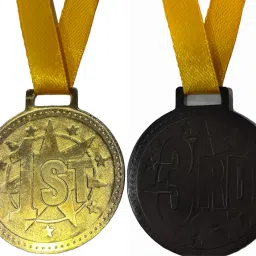 Medals for School Competition Sports Event 1 (G+B) No. 2inch Yellow Strip Medal-image-18
