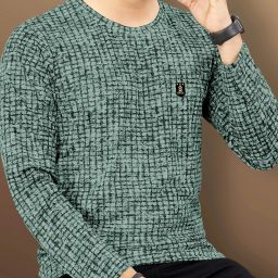 Men Printed Round Neck Polycotton Light Green T-Shirt-image-18