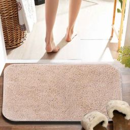 pano Beige Solid MicroFibre 14x10 Inches Antiskid Bath Mats-picture-30