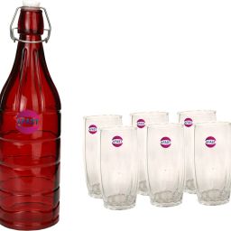 Serving Lemon Set Of Bottle And 6 Glass, 1 Ltr-D71 Jug Bottle Glass Set-image-41