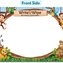 yuiop - Write & Wipe - Re Usable White Board - Jungle Design - Learning For Kids image 2
