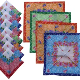 FabSquare Premium 100% Cotton Colorful Floral Prints for women Girls ["Multicolor"] Handkerchief-image-3