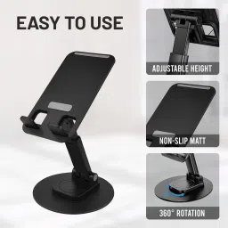 AMS Phone Stand 360 Rotation Height & Angle Adjustable for Phone & Tablet Mobile Holder image 5