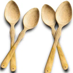 Wooden Cooking Spoons and Serving Spoon (Set of 4) Non Stick Kitchen Utensil Wooden Serving Spoon Set-image-51