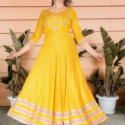 Embroidered Rayon Blend Stitched Anarkali Gown-image-18