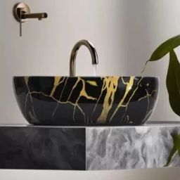 PREMIUM STYLISH BATHROOM CERAMIC WASH BASIN 1019 (18x13x5 inch) DESIGNER TABLE TOP COUNTER TOP WASH BASIN Table Top Basin-image-83
