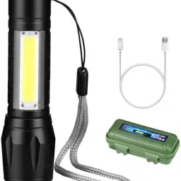 Portable Aluminum COB Tactical Torch Waterproof LED USB Rechargeable 5 hrs Torch Emergency Light-image-13