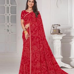 Embellished, Embroidered Bollywood Chiffon Saree-picture-27
