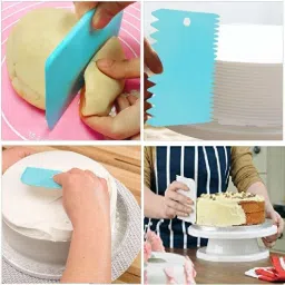 unique impex 1-Washable & Reusable piping bag & coupler - 12 Piece Steel Nozzles Cake Decorating Set Frosting Icing Piping Bag Tips With Steel Nozzles Muffin Dessert Decorators & 4 Pcs Multi-design Icing Scraper set Kitchen Tool Set image 3