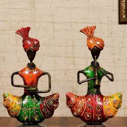 craft tree Multicolour Musician Iron Figurine Set of 2-picture-22
