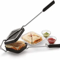 Grill Square Shape Sandwich Maker Black Toast-image-62