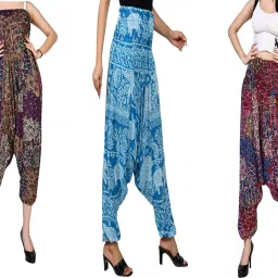 Printed Rayon, Cotton Women Harem Pants-image-74
