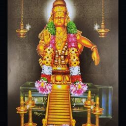 Ayappa Swamy photos with wooden frame Digital Reprint 8 inch x 12 inch Painting-image-52