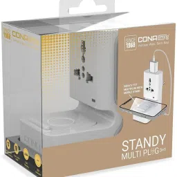 SAHU BY Cona Standy Multiplug 3+2 with USB - (White) - (Material -PC) - Unit 1 No. Smart Power Strip-26