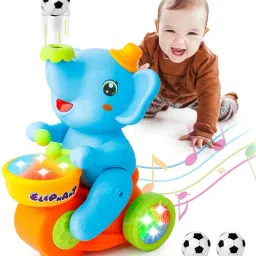 Walking Elephant Drummer Light & Sound Beating Drum Blowing Ball Toy for Kids.-20