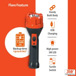 d.light 3W LED Torch Flare Torch image 2