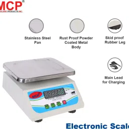 MCP Healthcare SS chargeable Front & Back Display Electronic 30kg x 1g Weighing Scale for Shops Weighing Scale image 3