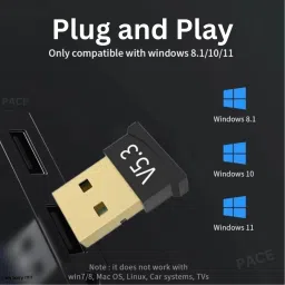 Trishika USB Bluetooth Adapter for Desktop, 5.3 Bluetooth Dongle Windows 11/10/8.1/7 USB Adapter image 4
