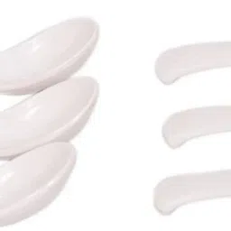 rkpl Melamine Soup Spoon White Disposable Ceramic Soup Spoon Set(Pack of 6) Disposable Ceramic Soup Spoon Set image 5
