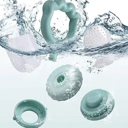 babygo Silicone Nipple Food Nibbler for Fruits with Rattle Handle Pack of 1 Teether and Feeder image 2
