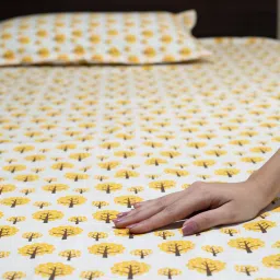 450 TC Cotton King Self Design Fitted (Elastic) Bedsheet-image-61