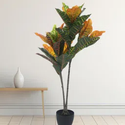 Arick Decor 37 Inch Artificial Red Croton Plant With Black Pot-picture-25