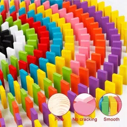 sweetjoy Good Quality Wooden Domino Run Board Building Blocks (120 PC) image 5