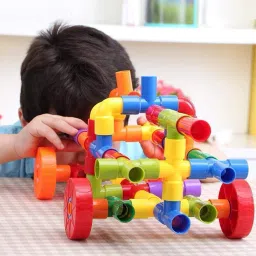 cloudtech Colorful Creative Pipe Building Blocks for Kids/Pipe Puzzle Building (50 Pcs ) image 2