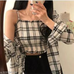 Women Regular Fit Checkered Spread Collar Casual Shirt-image-29
