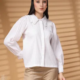 Women Regular Fit Solid Spread Collar Casual Shirt-image-83