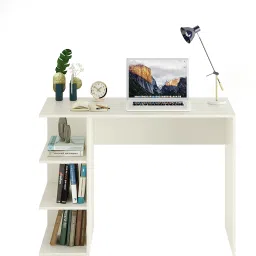 furneaser Qualish Computer Table with 3 Shelf, Workstation WFH Laptop Table, Engineered Wood Study Table image 2