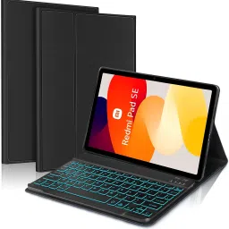 Proelite Redmi Pad SE 11 inch, Magnetic Detachable Wireless Built-in 7-Colors Backlit Bluetooth Standard Tablet Keyboard Compatible with Desktop, Laptop, Mac BacklitKeyboardCaseRedmiPadSEBLK1-8