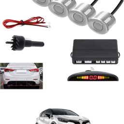 4Silver Parking Sensor With LED Display Increased Safety For Car-49 Universal 4 Silver Reverse Parking Sensor With LED Display For Cars-49 Parking Sensor-image-37