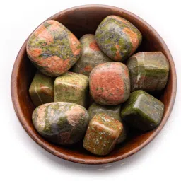 unakite-tumbled-wooden-bowl Regular Asymmetrical Crystal Pebbles-image-75