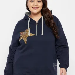 Women Full Sleeve Color Block Sweatshirt-image-93