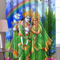 214 cm (7 ft) Polyester Room Darkening Door Curtain Single Curtain-image-24