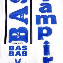 Bas Cricket Bat Sticker Retro Vintage 3D Embossed Blue Bat Sticker-image-17