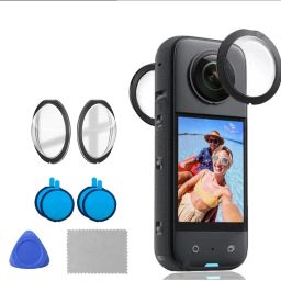 GiftMax Insta 360 X3 Lens 2Pcs Dual Lens Protector Guard Sticky Tempered for Lens Cap-image-9