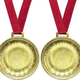 2Pc Medals for school competition sport 50gm olympic Medal Red Strip Medal-57